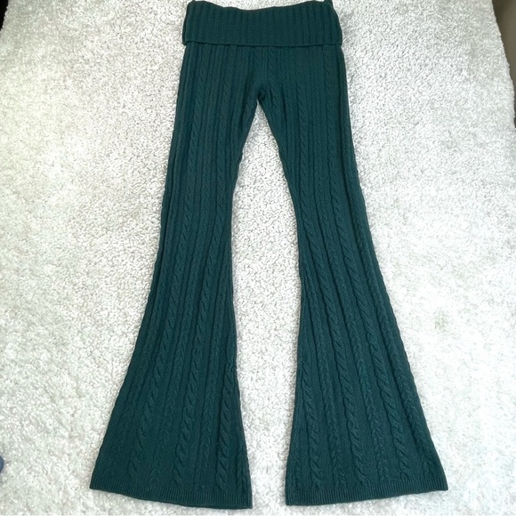 Victoria’s Secret cable knit fold over flare pants comfy loungewear preppy small - Picture 8 of 10